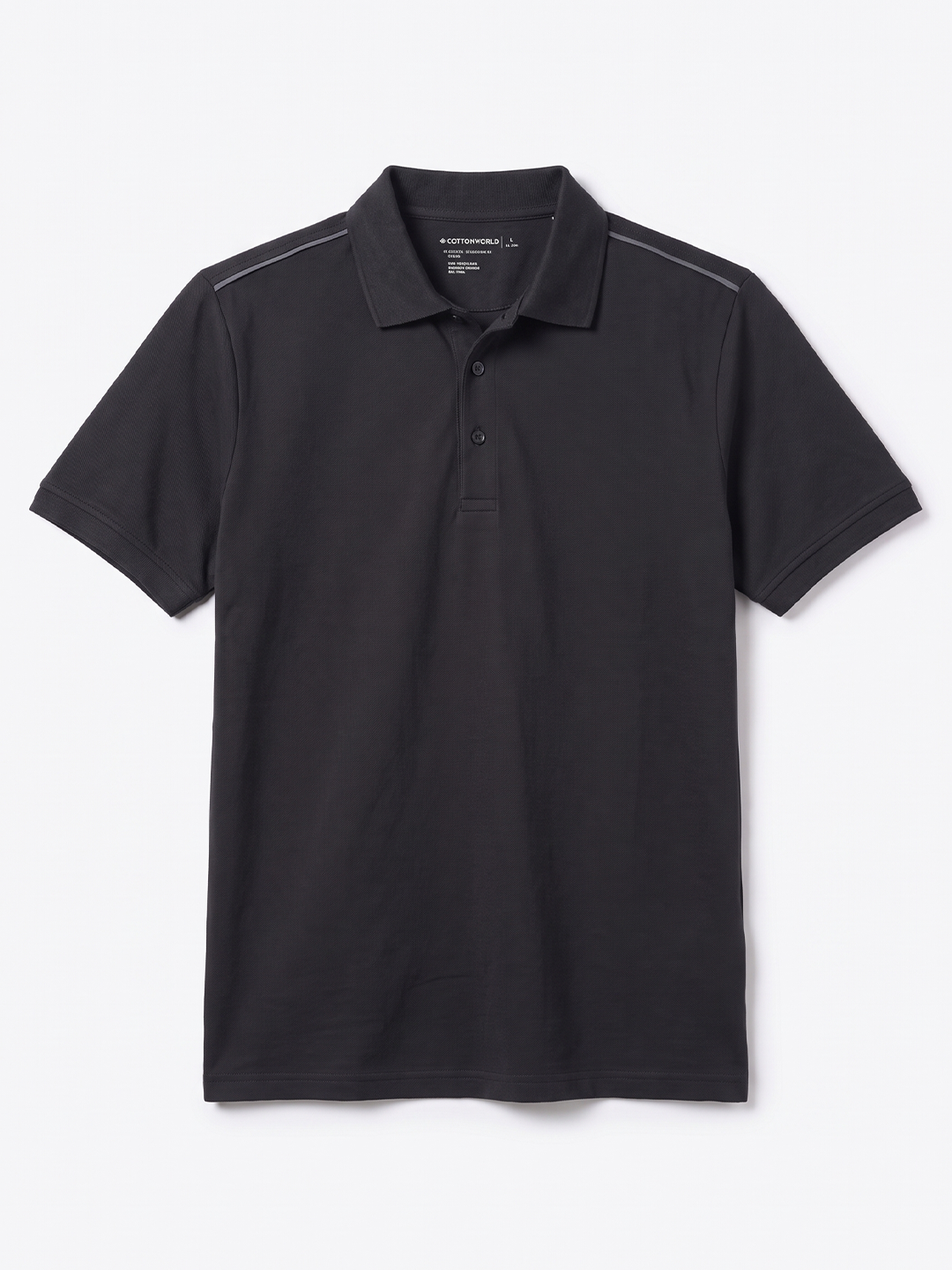 Men's Navy Cotton Elastane Slim Fit Tshirt