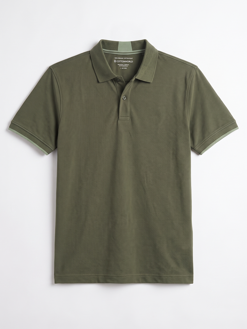 Men's Olive 100% Organic Cotton Regular Fit Tshirt