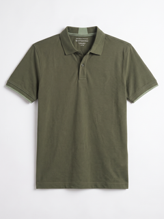 Men's Olive 100% Organic Cotton Regular Fit Tshirt