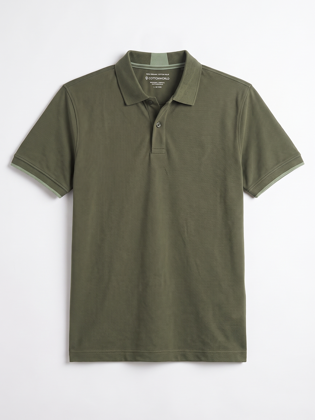 Men's Olive 100% Organic Cotton Regular Fit Tshirt
