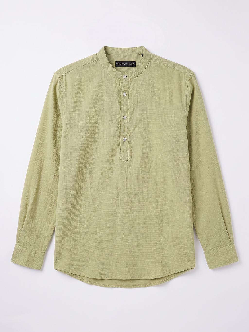 Men's Green 100% Cotton Regular Fit Shirt