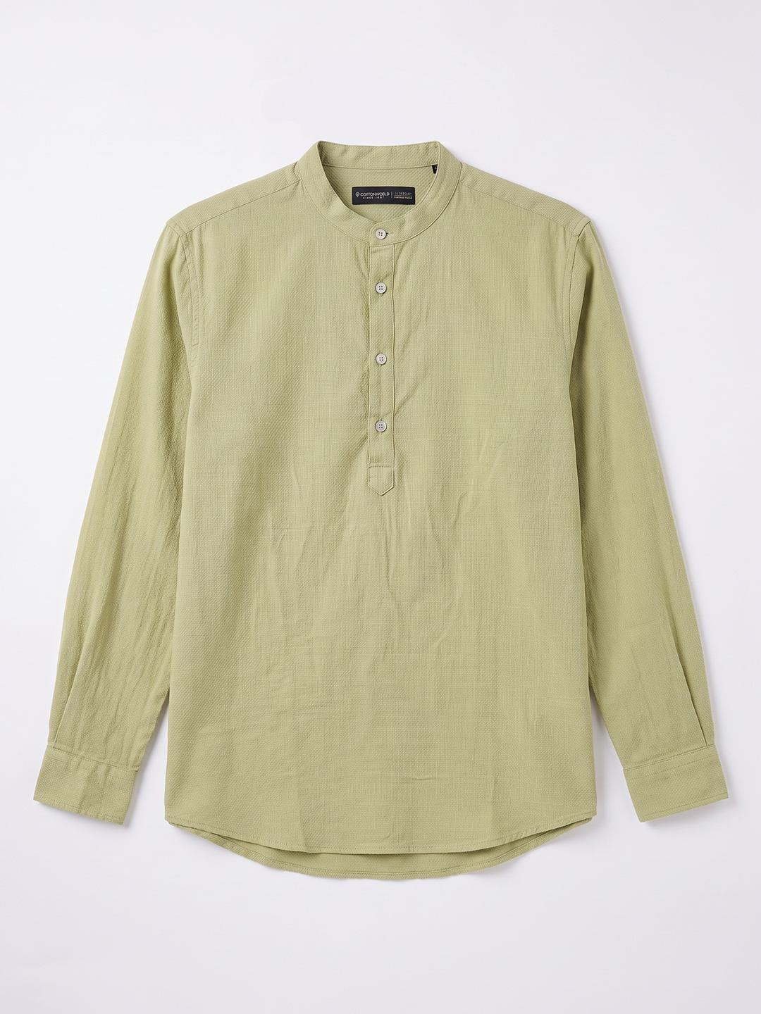 Men's Green 100% Cotton Regular Fit Shirt