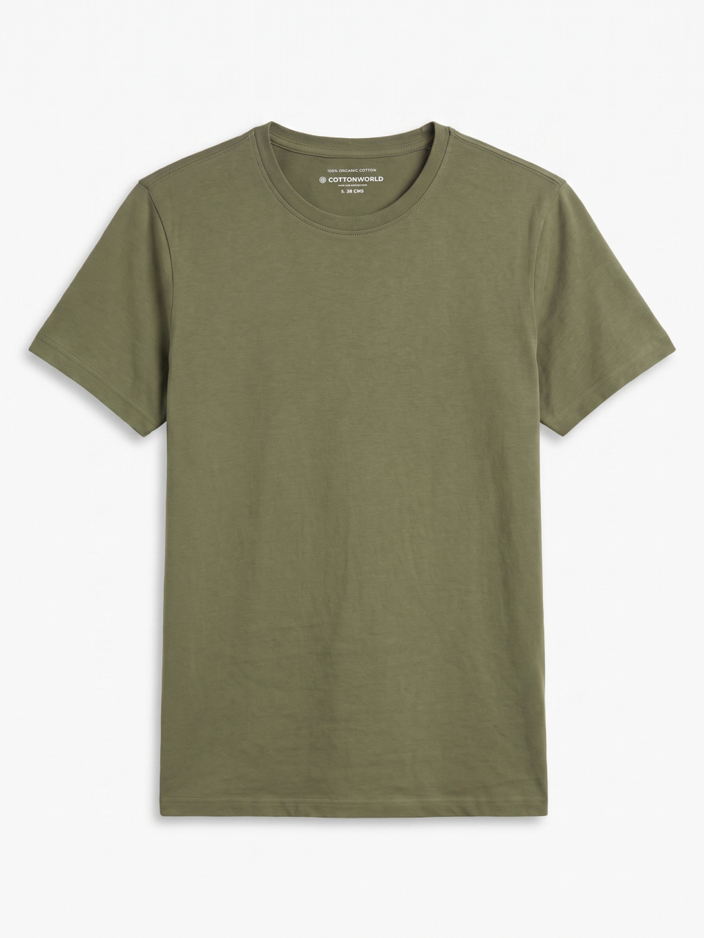 Men's Green 100% Organic Cotton Regular Fit Tshirt