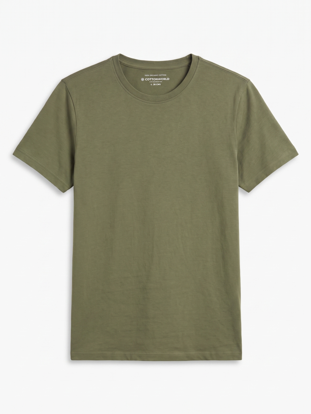 Men's Green 100% Organic Cotton Regular Fit Tshirt
