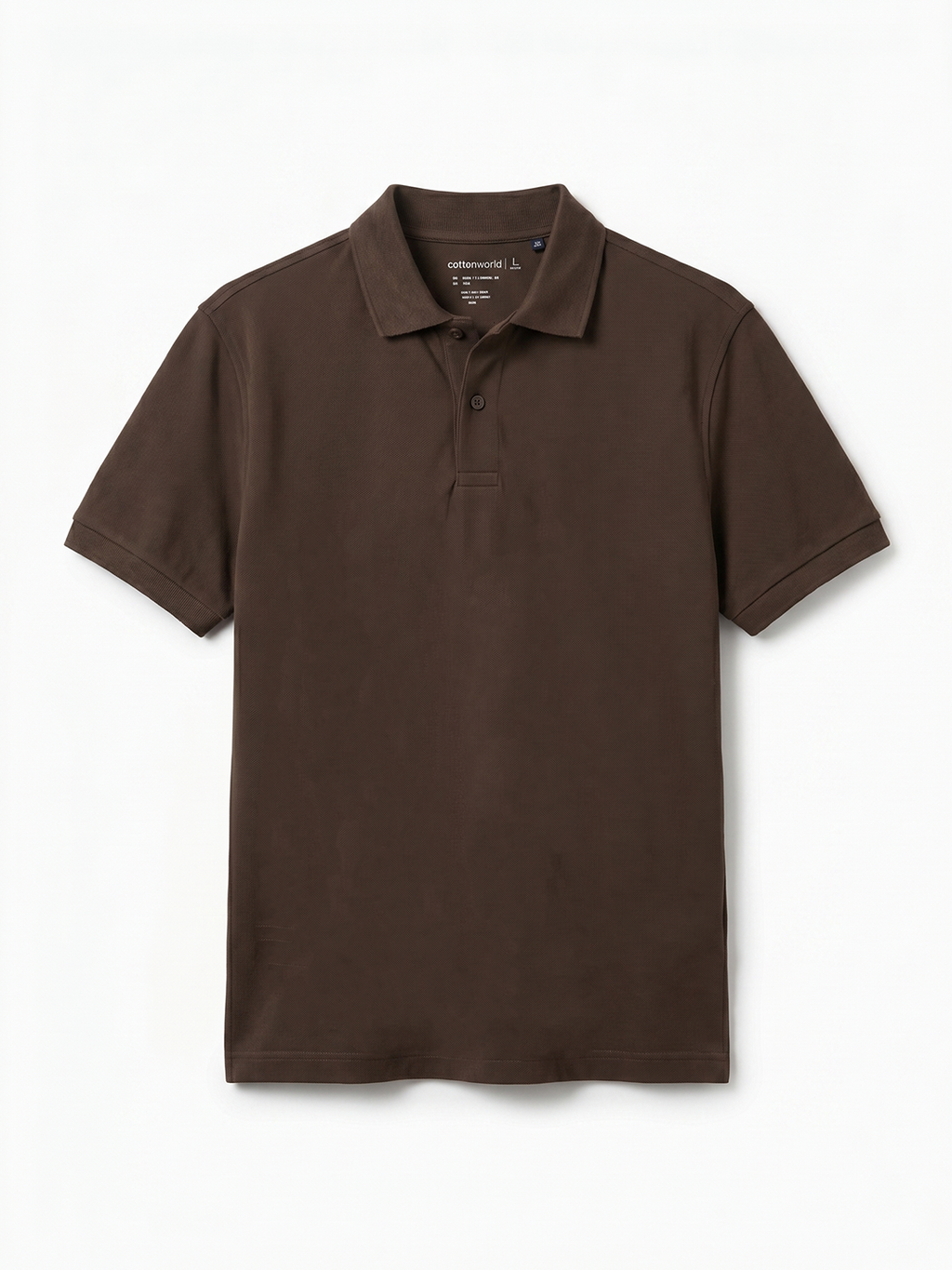 Men's Brown Cotton Elastane Slim Fit Tshirt