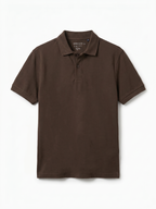 Men's Brown Cotton Elastane Slim Fit Tshirt