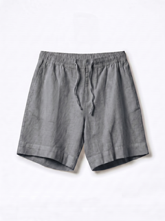 Men's Blue Cotton Linen Regular Fit Shorts