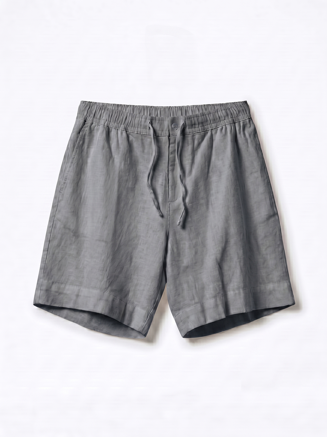 Men's Blue Cotton Linen Regular Fit Shorts