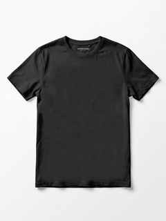 Men's Black Cotton Elastane Slim Fit Tshirt