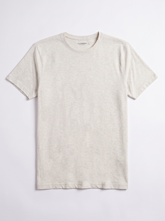 Men's 100% Cotton  Regular Fit Tshirt Ecru