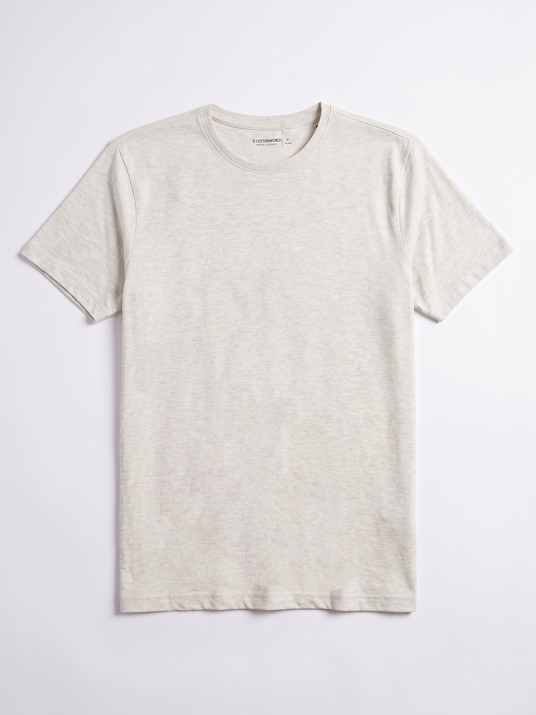 Men's 100% Cotton  Regular Fit Tshirt Ecru