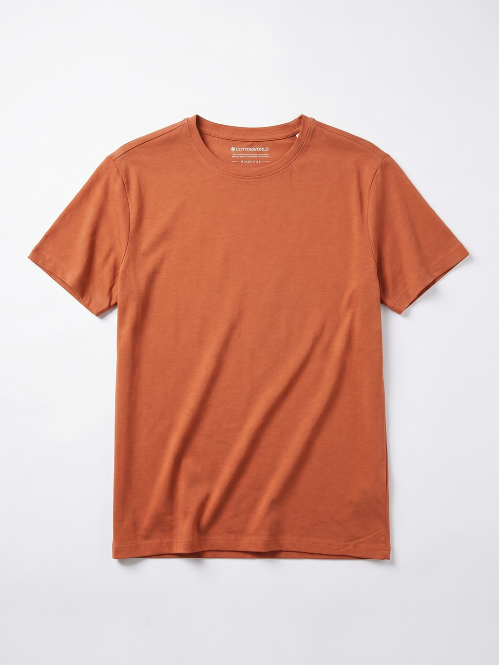Men's Rust Cotton Bamboo Elastane Regular Fit Tshirt