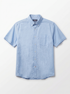 Men's Oxford 100% Cotton Regular Fit Half Sleeves Shirt Sky