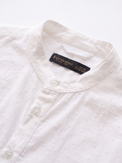 Men's White 100% Cotton Regular Fit Shirt
