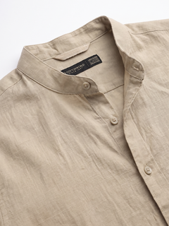 Men's Cotton Linen Regular Fit Shirt Natural