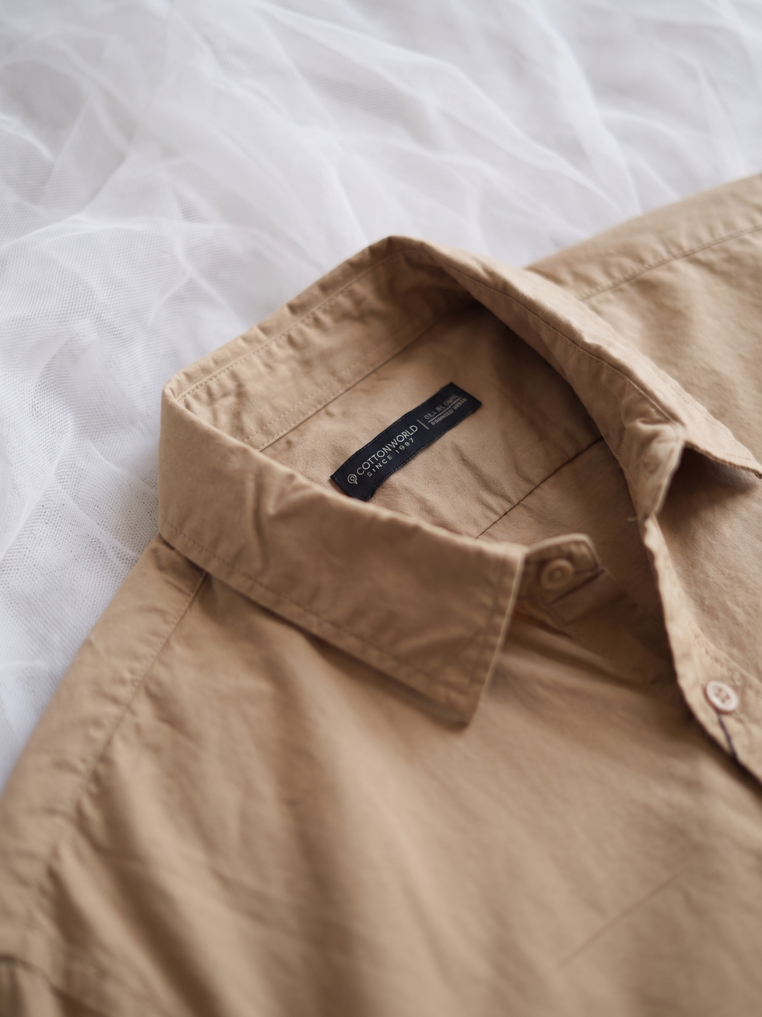 Men's 100% Cotton Regular Fit Shirt Khaki