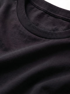 Men's Black Cotton Bamboo Elastane Regular Fit Tshirt
