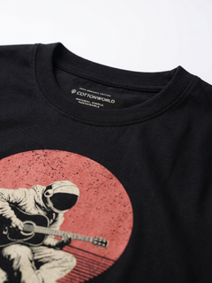 Men's Black 100% Organic Cotton Regular Fit Tshirt