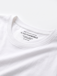 Men's White 100% Organic Cotton Regular Fit Tshirt