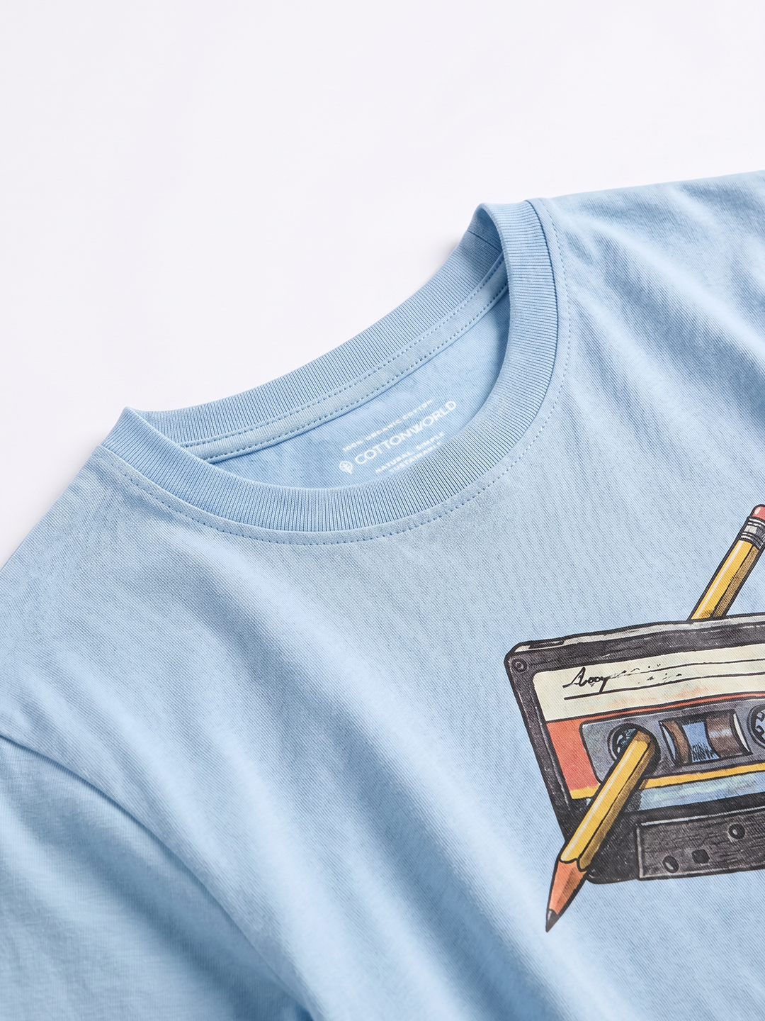 Men's Blue 100% Organic Cotton Regular Fit Tshirt