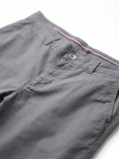 Men's Dark Grey Cotton Lycra Slim Fit Pant