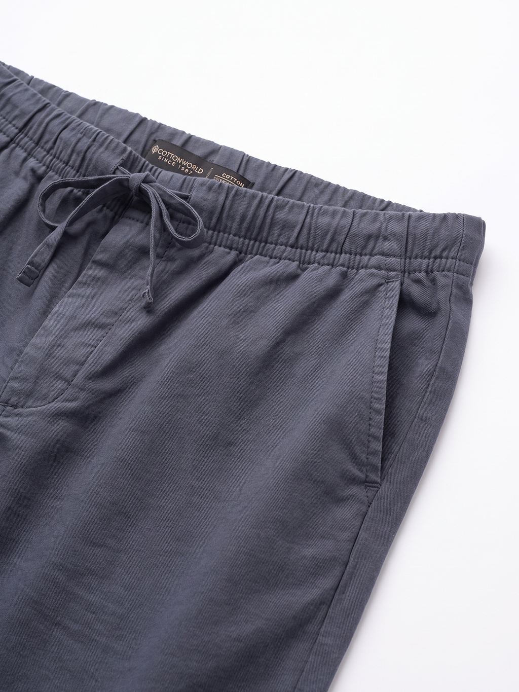 Men's Cotton Lycra Regular Fit Pocket Pants Navy