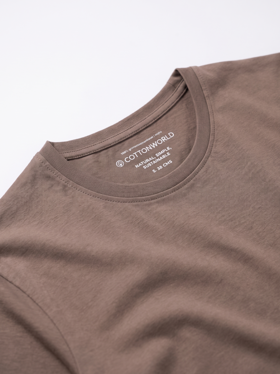 Men's Khaki 100% Organic Cotton Regular Fit Tshirt