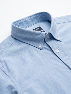 Men's Oxford 100% Cotton Regular Fit Half Sleeves Shirt Sky