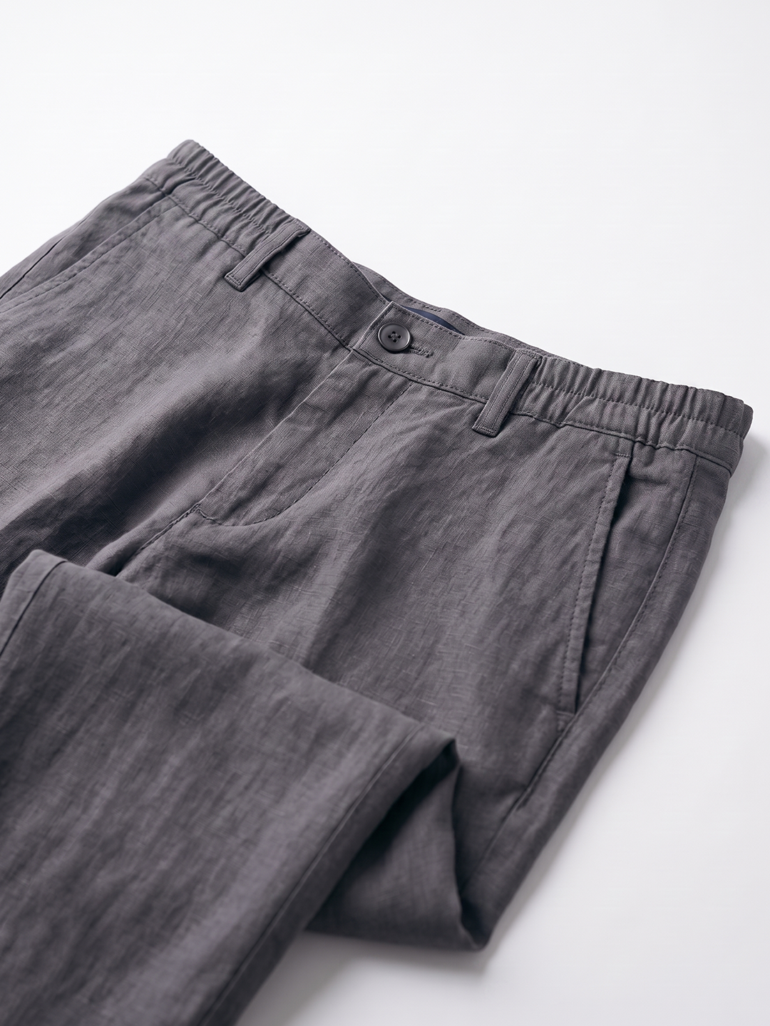 Men's Slate 100% Linen Regular Fit Pant