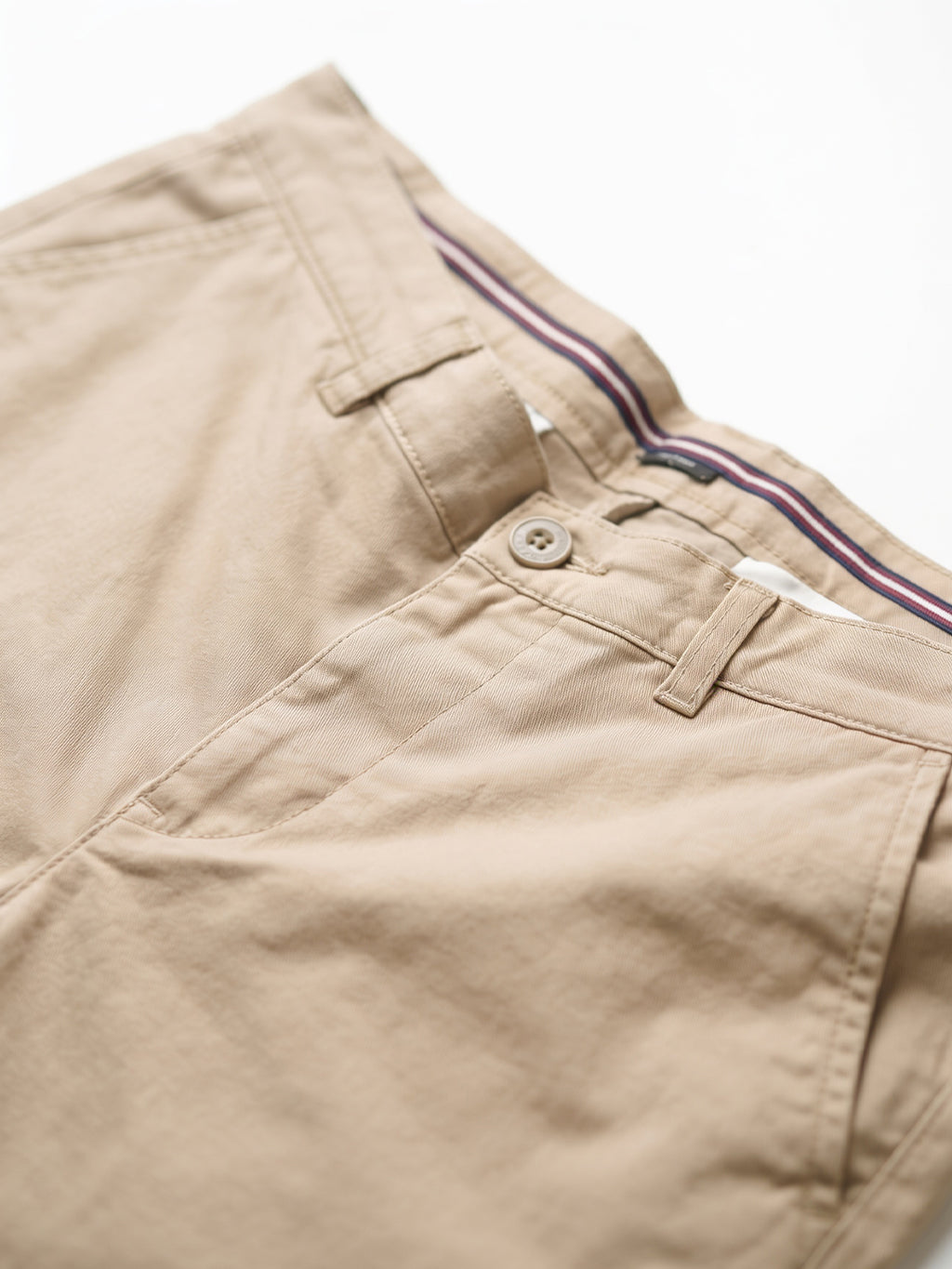 Men's Khaki Cotton Lycra Slim Fit Pant