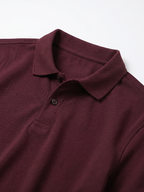 Men's Wine Cotton Elastane Slim Fit Tshirt