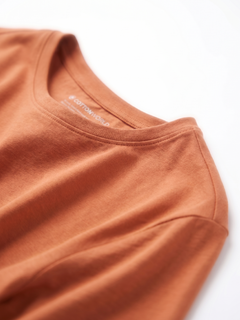 Men's Rust Cotton Bamboo Elastane Regular Fit Tshirt