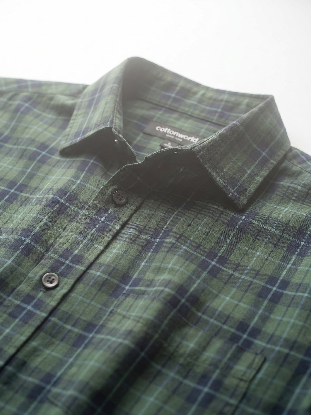 Men's Green 100% Cotton Regular Fit Shirt