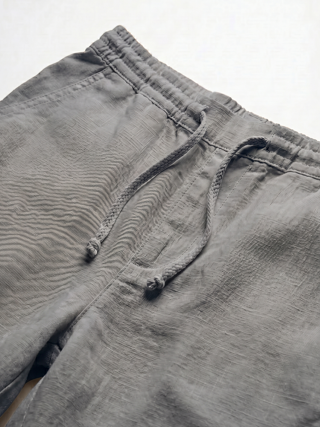 Men's Blue Cotton Linen Regular Fit Shorts