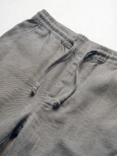 Men's Blue Cotton Linen Regular Fit Shorts