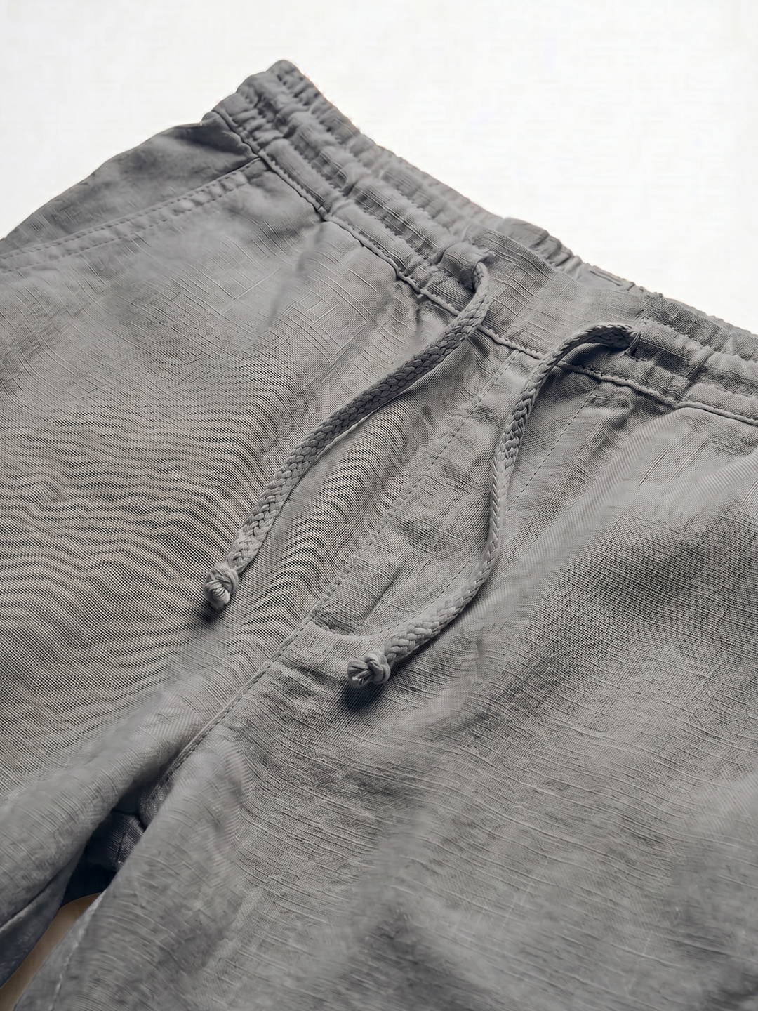 Men's Blue Cotton Linen Regular Fit Shorts