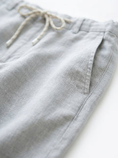 Men's Grey Cotton Linen Regular Fit Pant
