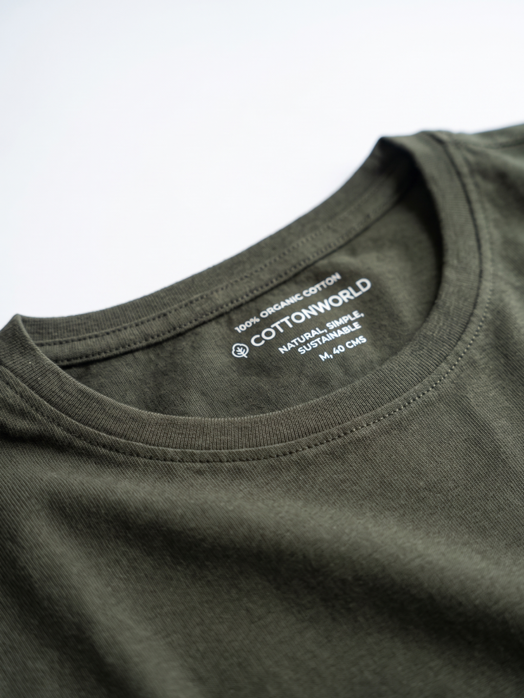 Men's Darkgreen 100% Organic Cotton Regular Fit Tshirt