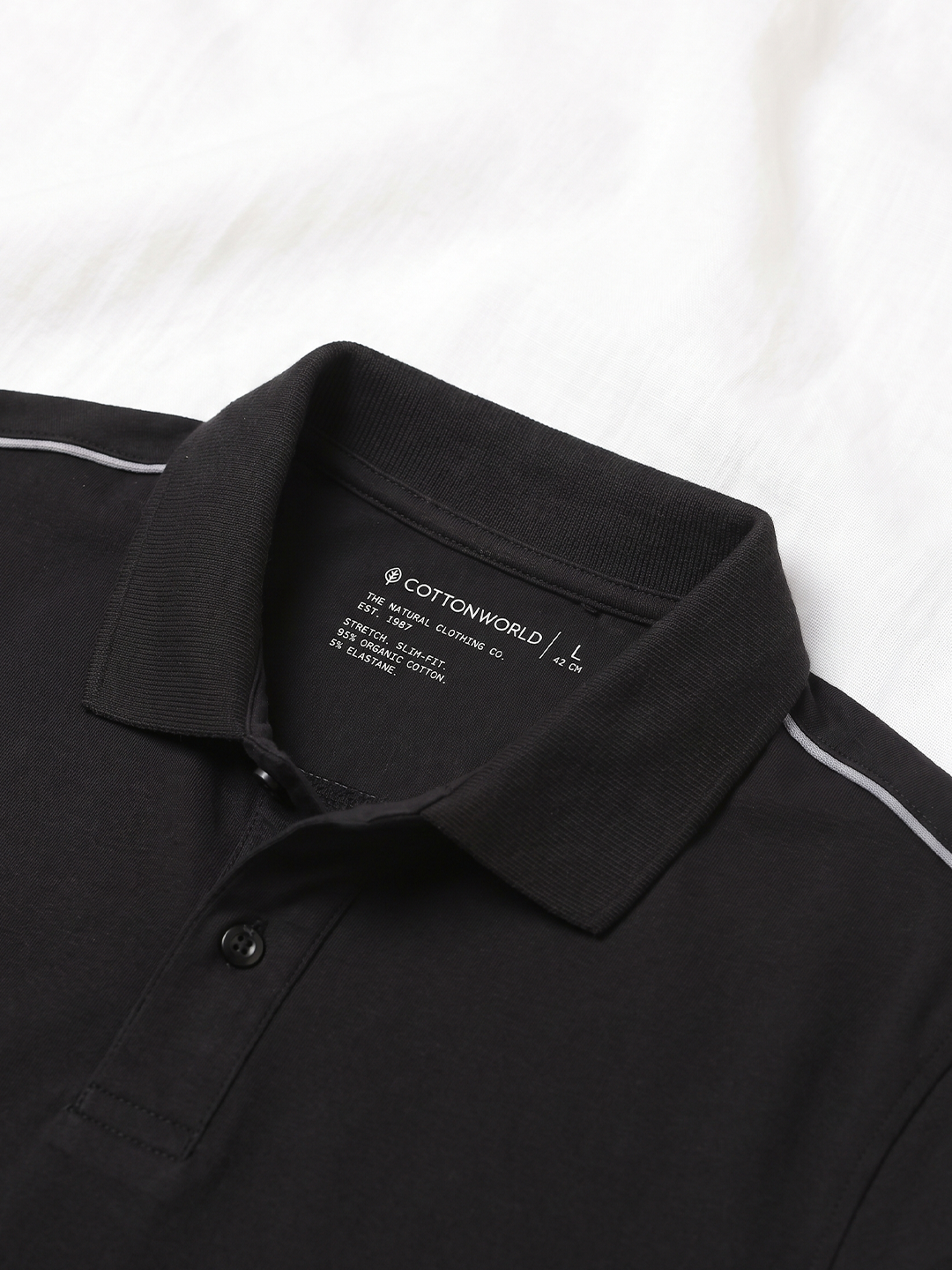 Men's Navy Cotton Elastane Slim Fit Tshirt
