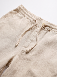 Men's Natural 100% Linen Regular Fit Pant