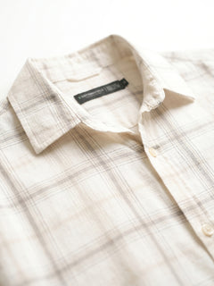 Men's Offwhite 100% Cotton Regular Fit Shirt