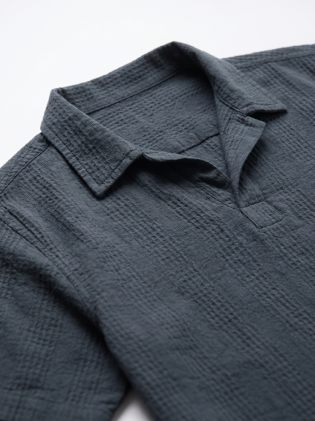 Men's Navy Cotton Viscose Regular Fit Shirt