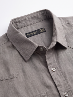 Men's Cotton Linen Regular Fit Shirt Slate