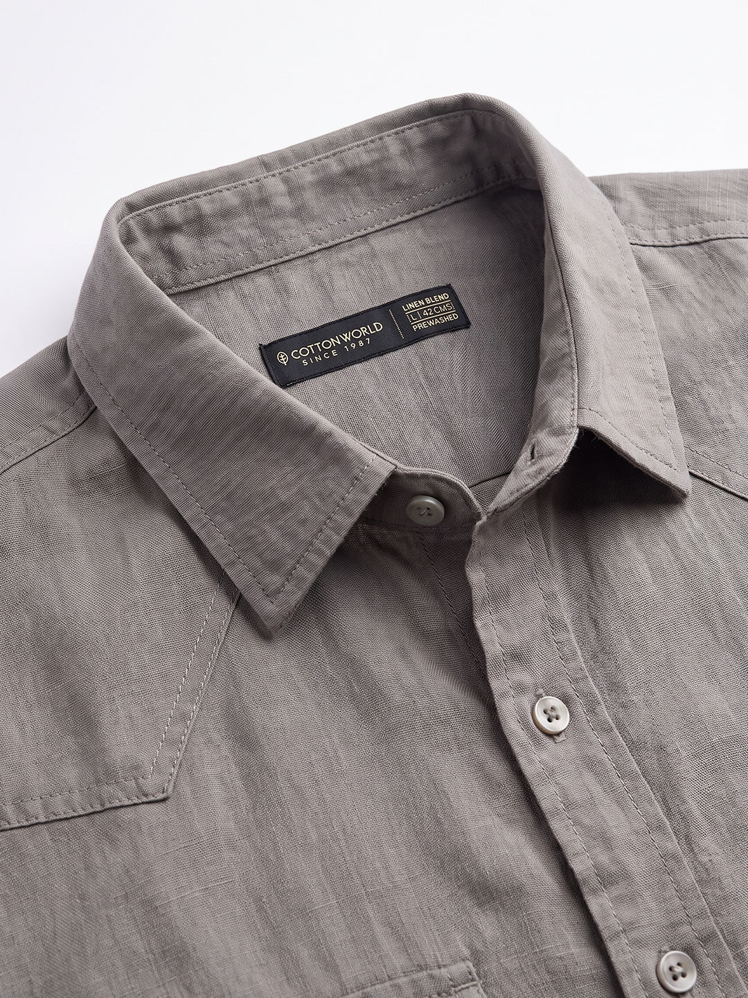 Men's Cotton Linen Regular Fit Shirt Slate