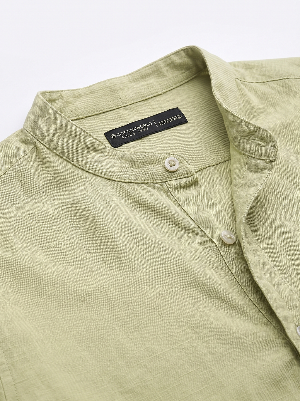 Men's Green 100% Cotton Regular Fit Shirt