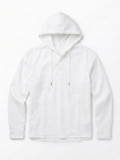 Men's White Linen Cotton Regular Fit Shirt