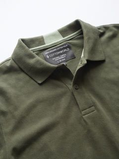 Men's Olive 100% Organic Cotton Regular Fit Tshirt