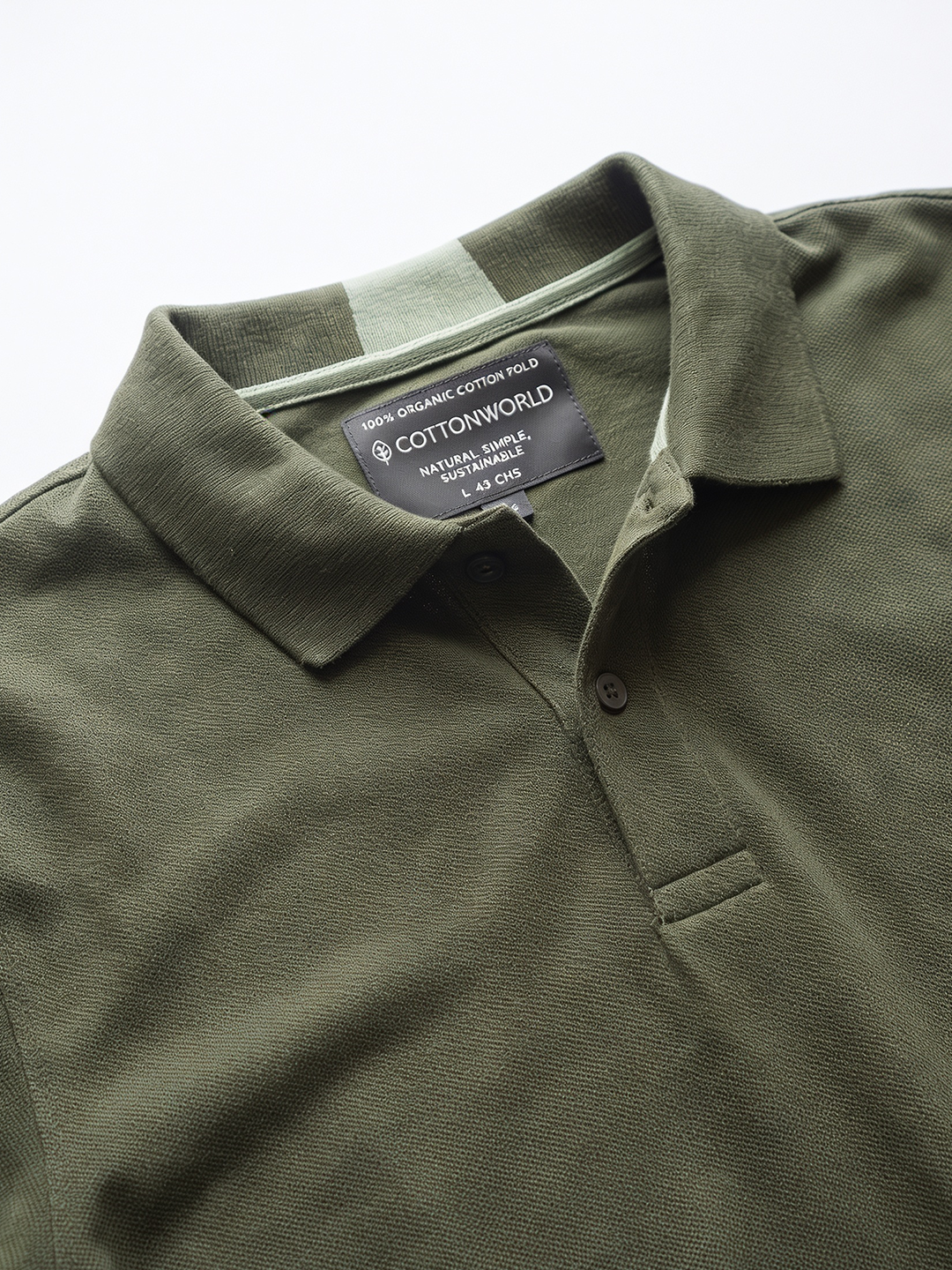 Men's Olive 100% Organic Cotton Regular Fit Tshirt