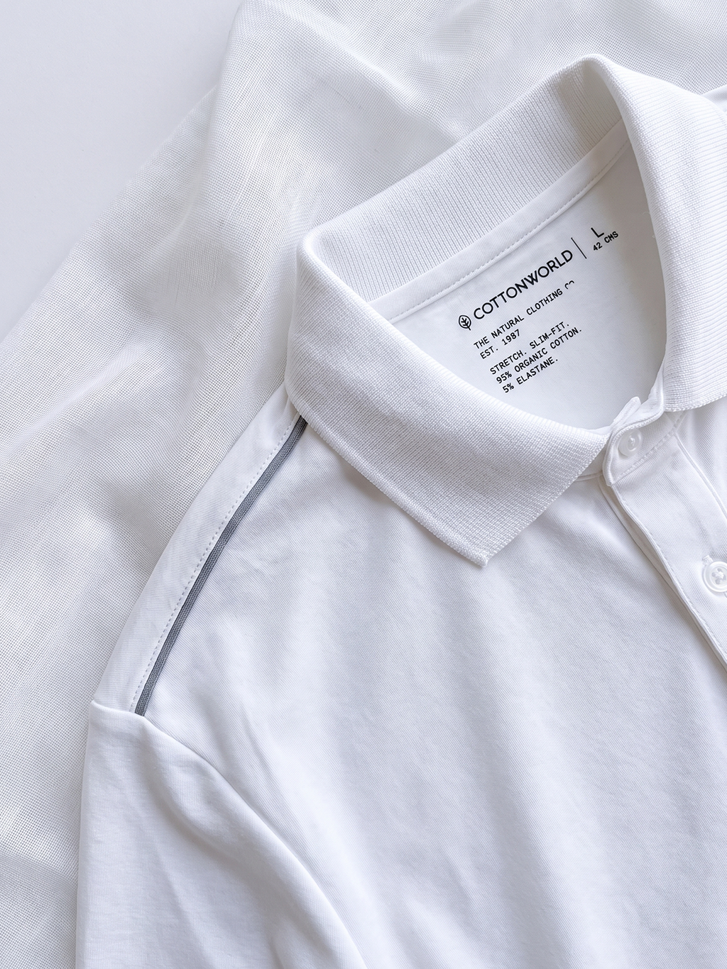 Men's White Cotton Elastane Slim Fit Tshirt