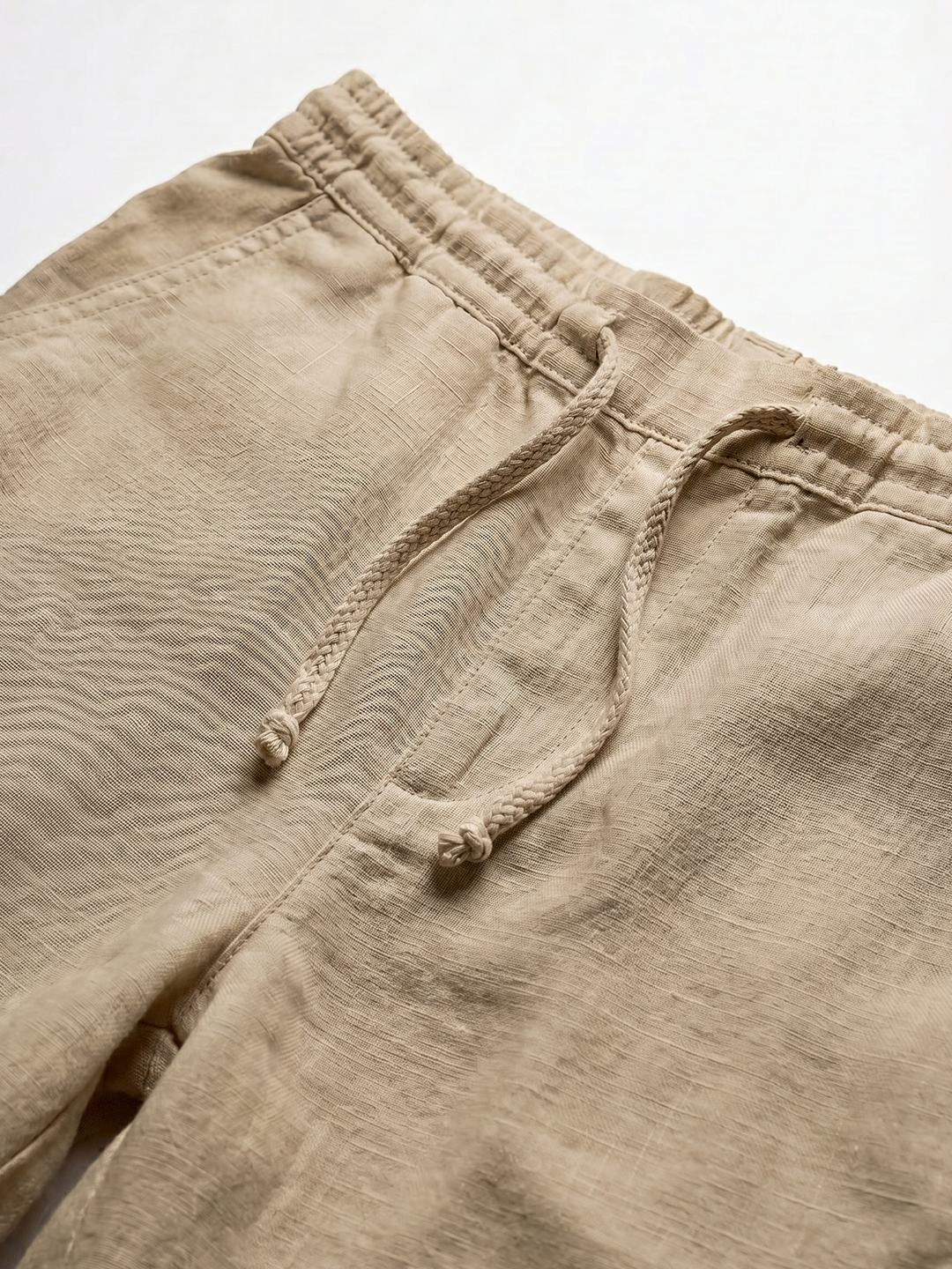 Men's Natural Cotton Linen Regular Fit Shorts